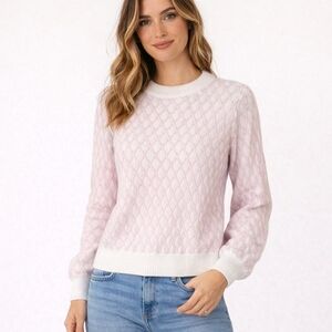 Anthropologie Pepin Soft White and Light Pink Sweater Sz XS